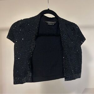 BCBG MaxAzria black sparkly sequins shrug